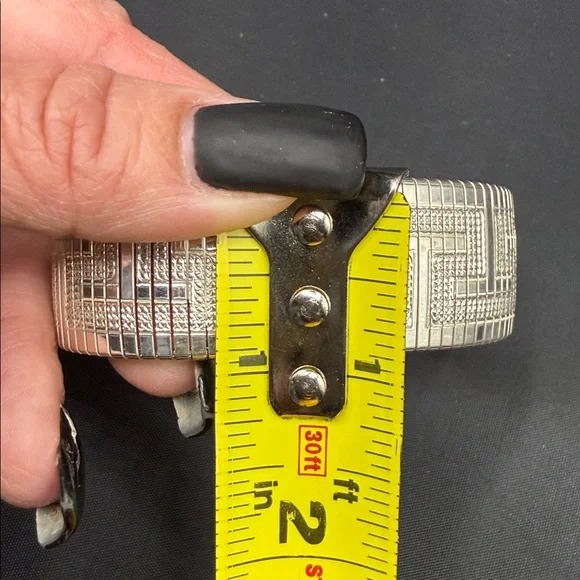 Vintage silver Geometric Necklace with Matching Bracelet - Picture 12 of 17